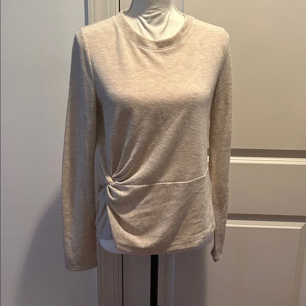 Sanctuary Knot Your Business Knit Top Marshmallow Toast Womens S